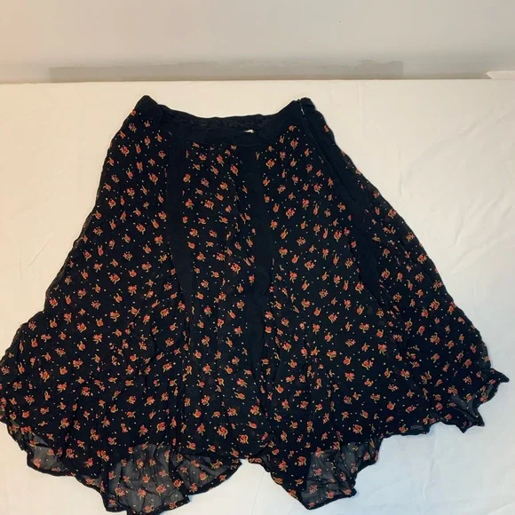 Vintage April Cornell Women’s Skirt XS/S Asymmetrical Hem Dark Floral Whimsigoth - Picture 8 of 8